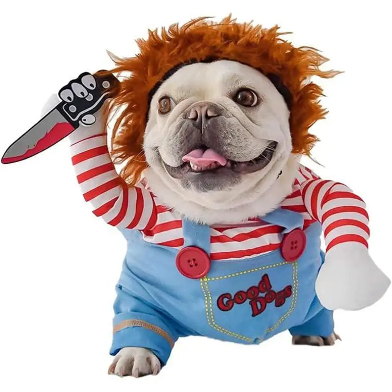 Pet Deadly Dog Costume, Cute Dog Cosplay Halloween Christmas Funny Pet Clothes Party Costume for Small Medium and Large Dogs (Medium)