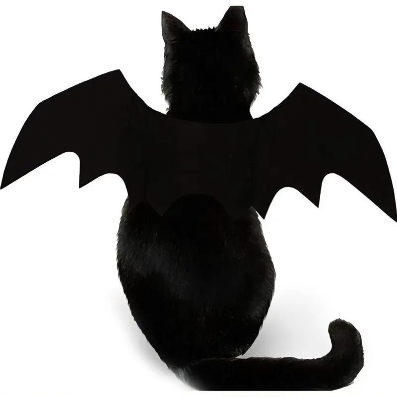 Pet Soft Black Halloween Cat Bat Wings Costume - Available in Small, Medium, and Large for Cat Halloween Celebrations and Parties