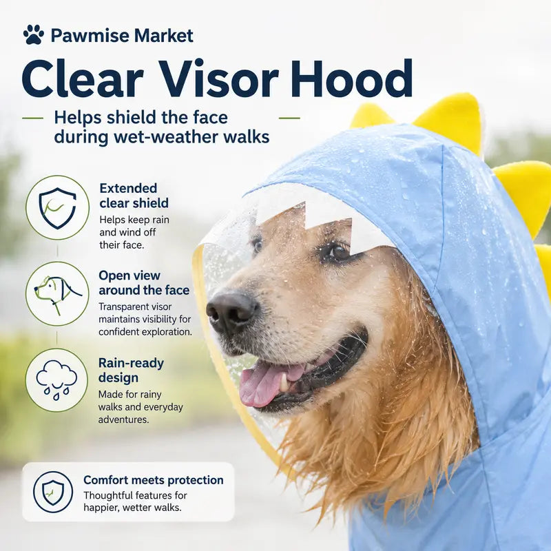 Large Breed Dog Dinosaur Raincoat - Full Body Coverage with 4-Leg and Tail Hoodie, Comfortable Polyester Design for Golden Retrievers and Labradors