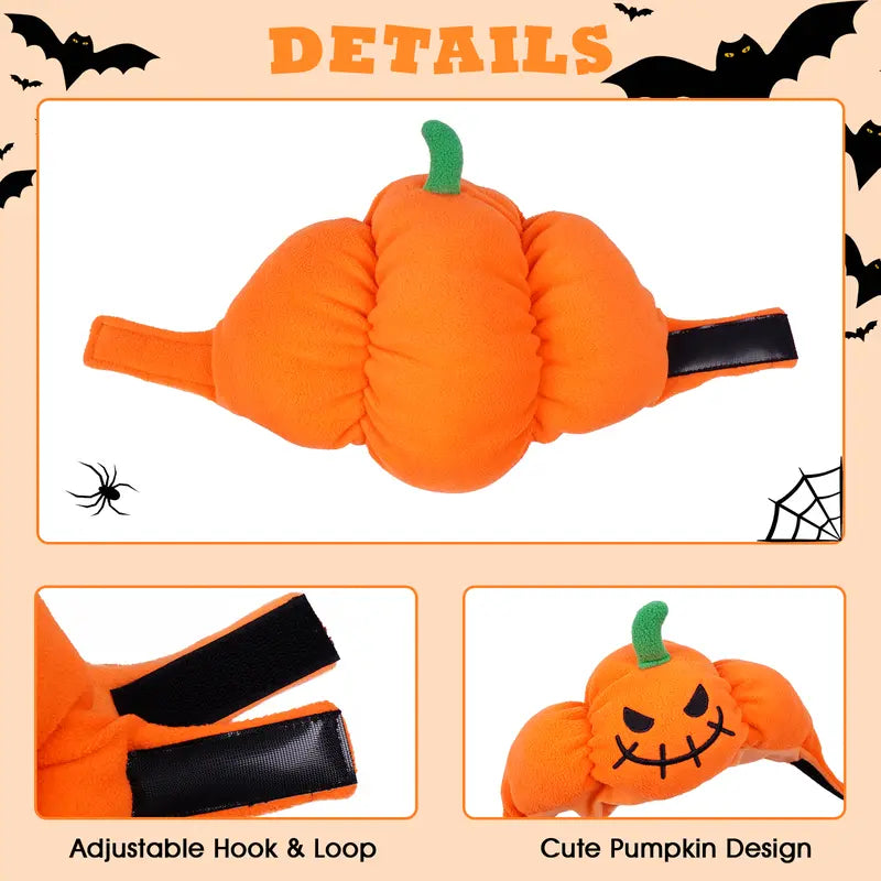 FUAMEY Halloween Dog Costume | Small-Breed Pumpkin Hat | Adjustable Fit for Thermal Warmth, Ideal for Pet Festival Celebrations