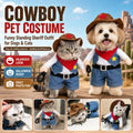 Western Sheriff Pet Costume for Dogs and Cats, Complete Outfit with Cowboy Hat, Bandana, and Lasso – Ideal for Halloween, Parties, and Photoshoots