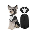 Kuoser Formal Tuxedo Set for Medium-Large Dogs - 2-Piece with Bandana, Bow Tie, Hook-and-Loop Closure, and Decorative Buttons, Ideal for Weddings and All Seasons (2XL, Golden Retriever, Samoyed, Bulldog)