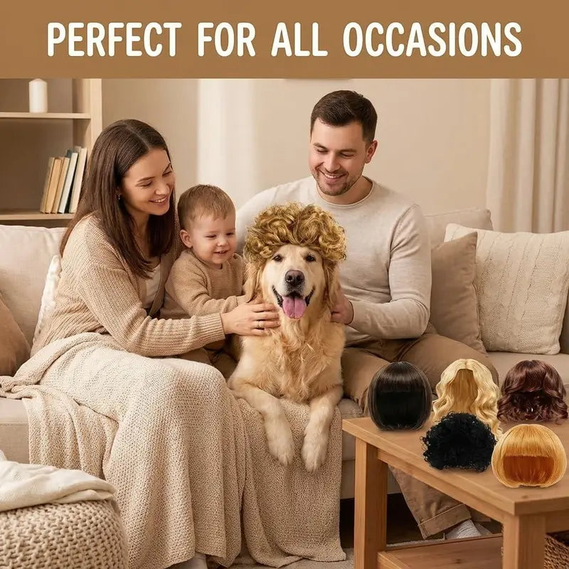 6-Pack Adjustable Pet Wigs for Cats and Dogs – Soft Cosplay Costumes for Halloween, Christmas, Parties, and Photo Shoots