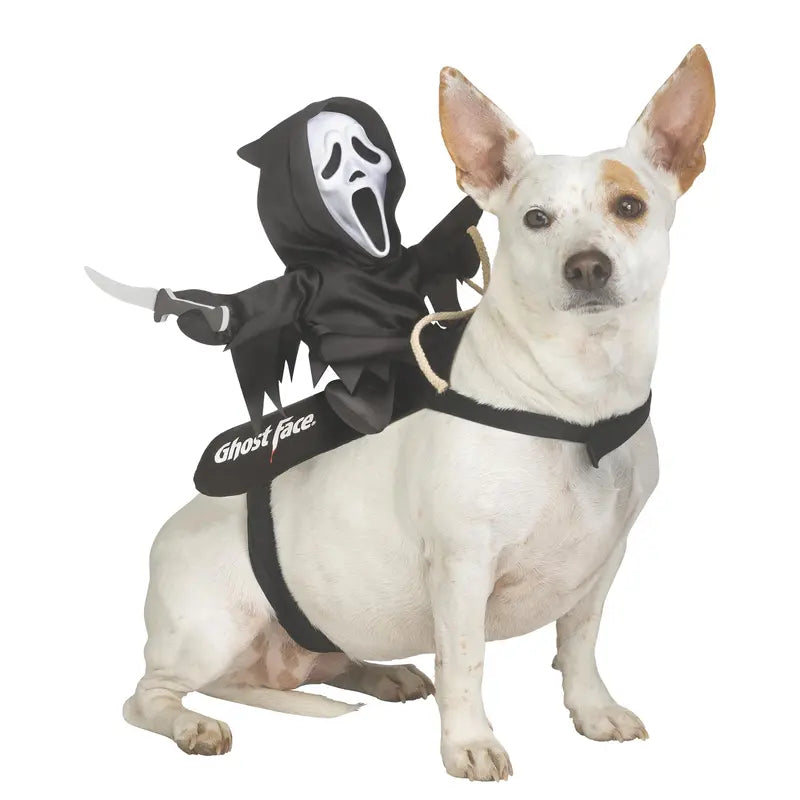 Ghost Face Rider Pet Vest Costume, Fun World Classic Halloween Costume, Universal Fabric Dog & Cat Outfit