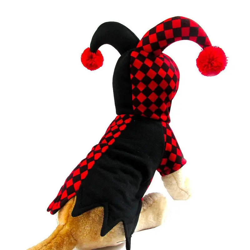 3D Clown and Ghost Halloween Pet Costume Set with Adjustable Cloak and Hat for Dogs and Cats