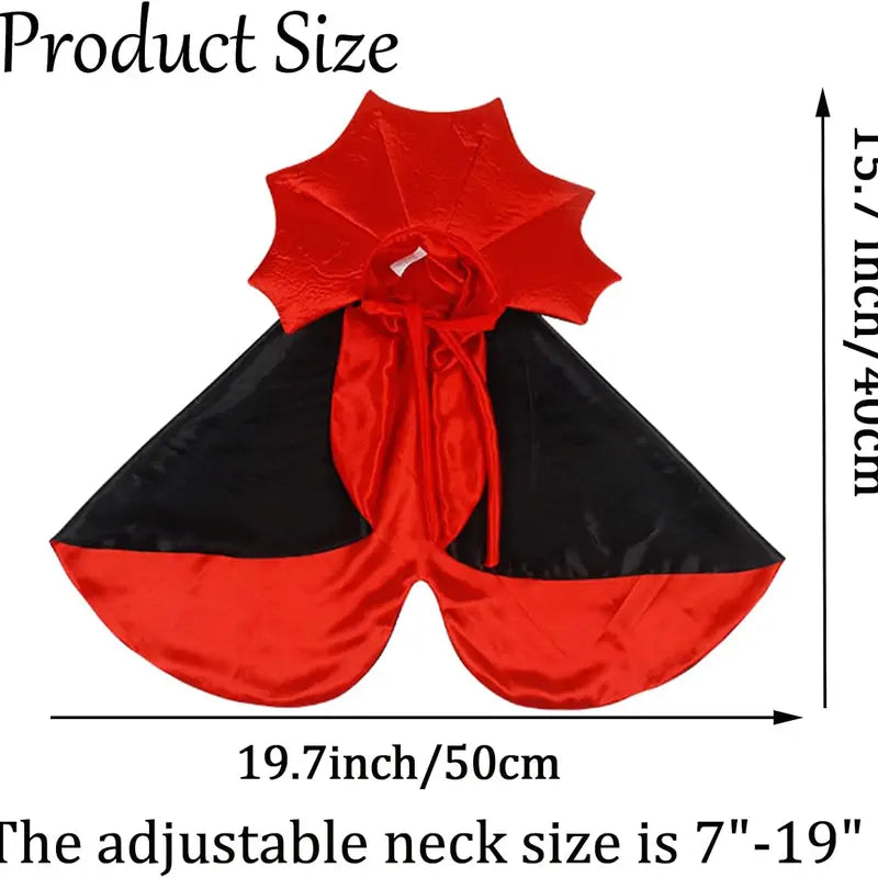 Halloween Pet Vampire Cape and Devil Cloak Costume for Dogs and Cats - Adorable Puppy and Kitten Cosplay Outfit, Perfect for Halloween Parties and Photo Opportunities