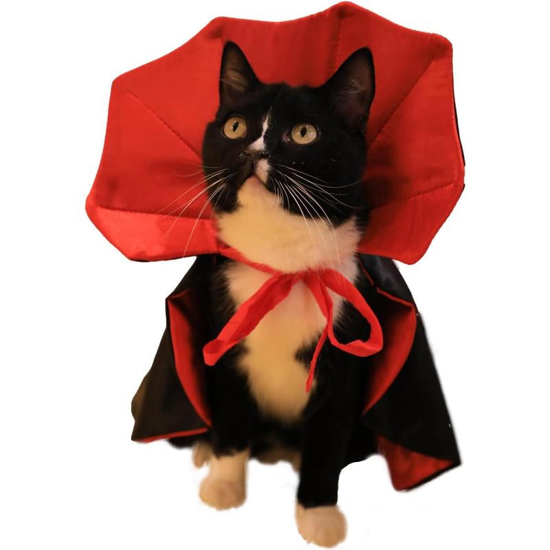 Vampire Cloak Costume for Small, Medium, and Large Dogs and Cats - Halloween Apparel