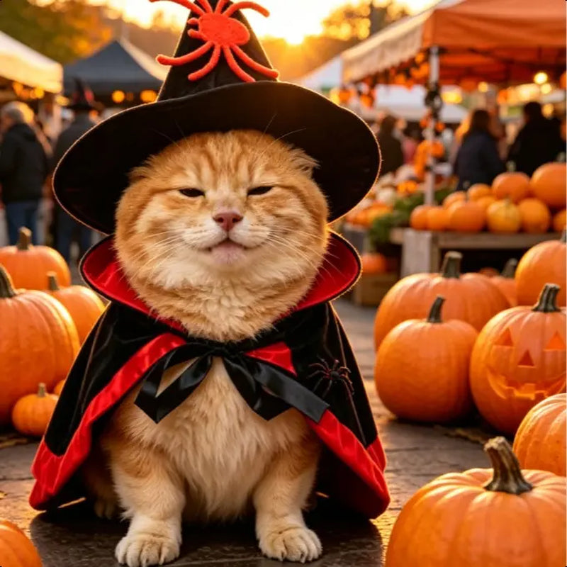Dog & Cat 3D Stereoscopic Cartoon Character Costume - Lightweight Pet Cosplay Wear, Funny Classic Halloween Party Outfit, Creative Portrait Shooting Attire