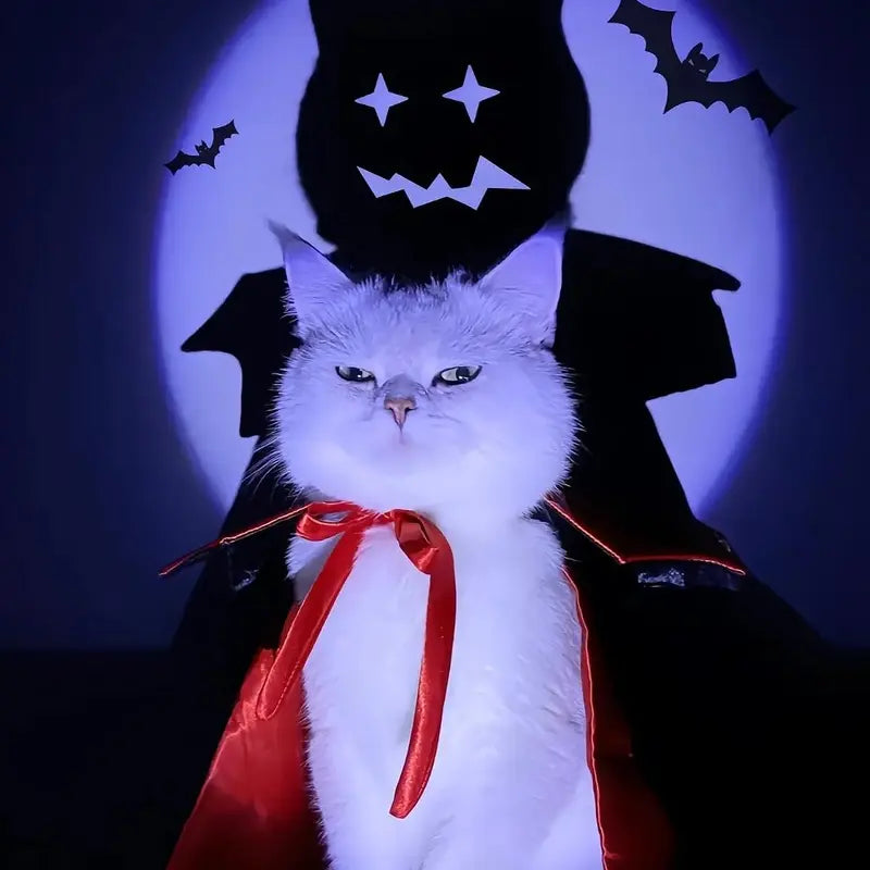 Halloween Pet Vampire Cape and Devil Cloak Costume for Dogs and Cats - Adorable Puppy and Kitten Cosplay Outfit, Perfect for Halloween Parties and Photo Opportunities