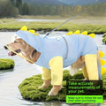 Large Breed Dog Dinosaur Raincoat - Full Body Coverage with 4-Leg and Tail Hoodie, Comfortable Polyester Design for Golden Retrievers and Labradors