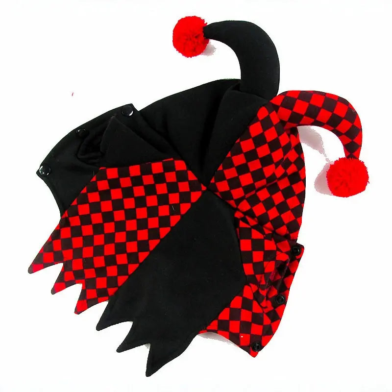 3D Clown and Ghost Halloween Pet Costume Set with Adjustable Cloak and Hat for Dogs and Cats