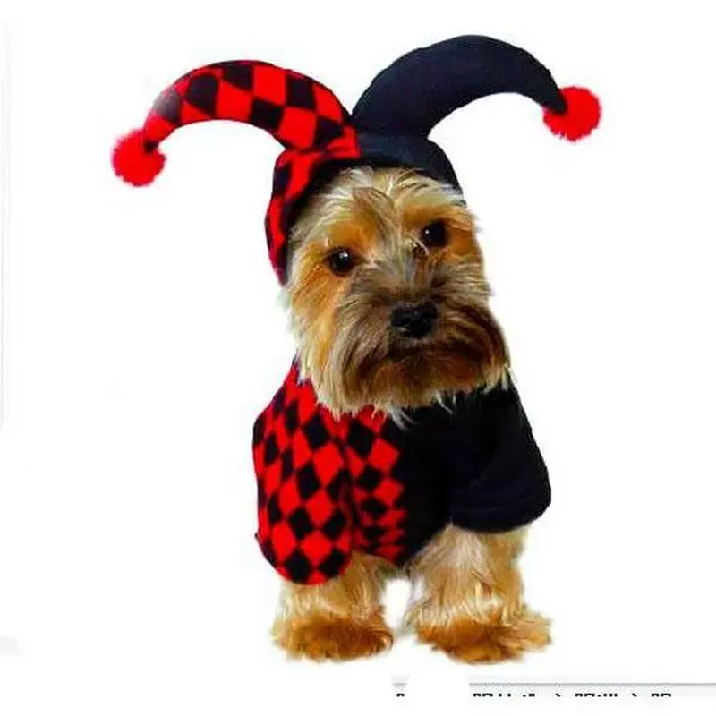 3D Clown and Ghost Halloween Pet Costume Set with Adjustable Cloak and Hat for Dogs and Cats
